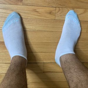 White/Blue Toe Low Cut Socks